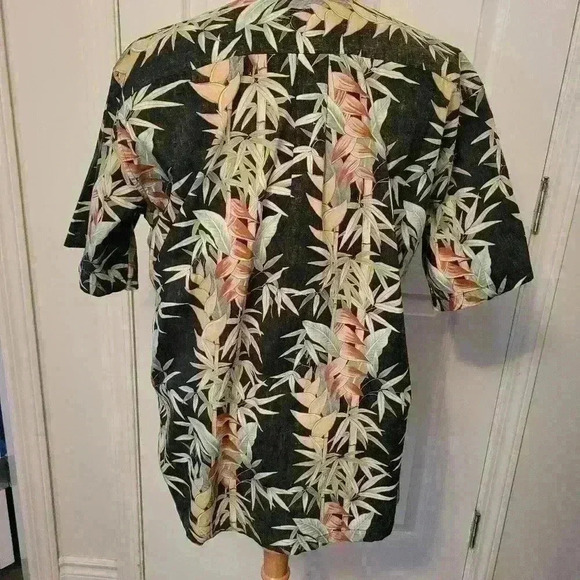 Vintage Hawaiian Honolulu Cooke Street  Black Red Green Cream Cotton Size XL - Picture 5 of 7